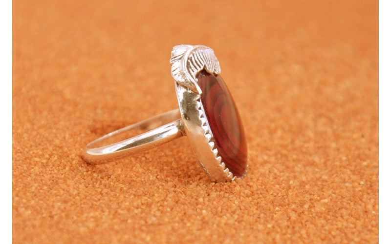 Bague abalone femme-paua shell-bague rouge-argent 925/1000-amérindien-fait main-idée cadeau-style navajo