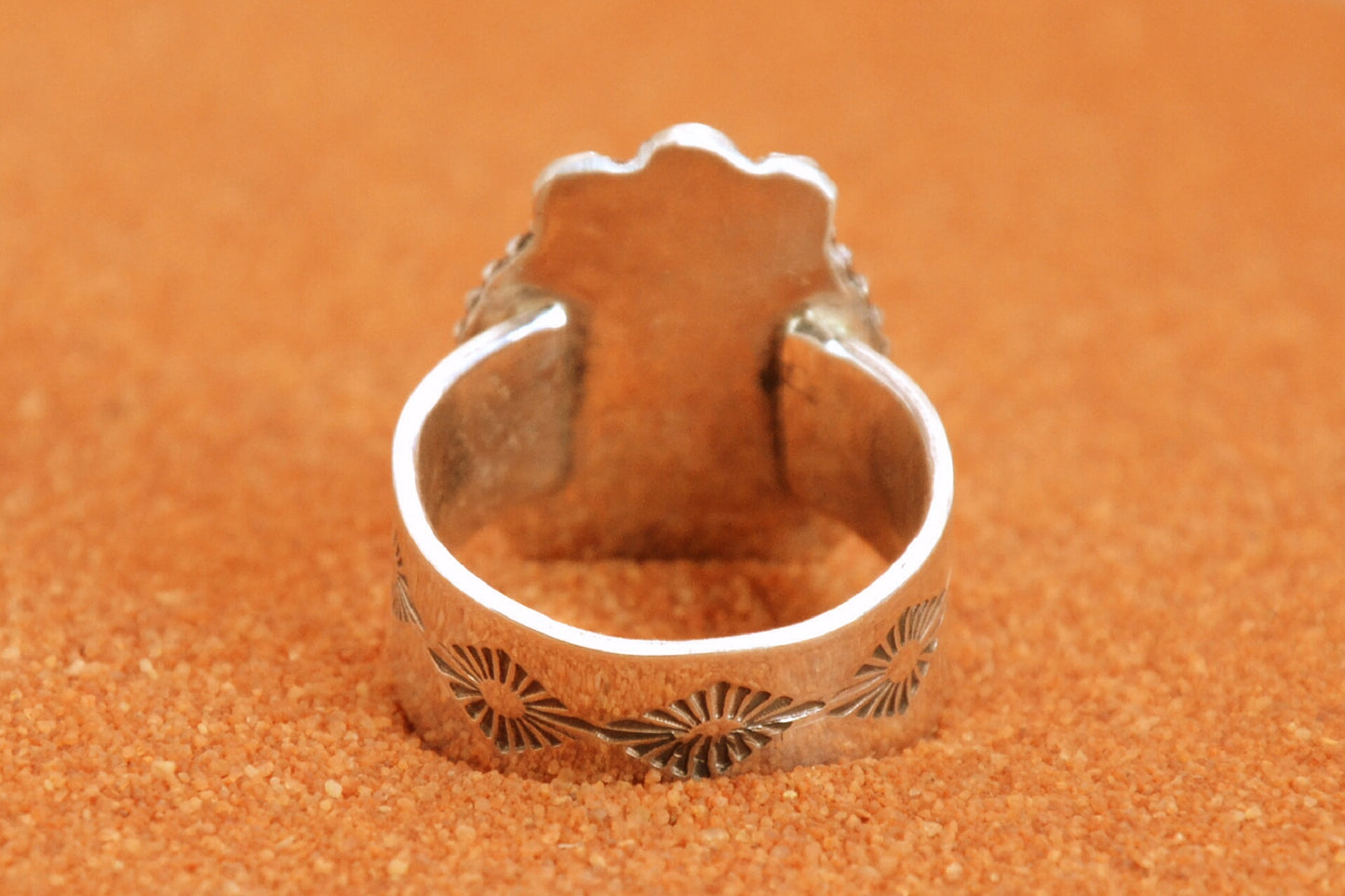 Bague femme-spiny oyster-amerindienne-style navajo-cadeau-argent sterling-orange-artisanat