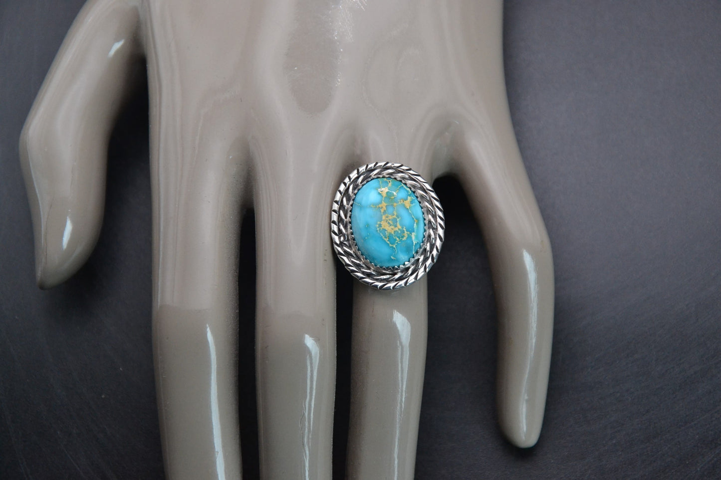 Bague turquoise-femme-bijoux amerindiens-sierra bella-style navajo-argent sterling-cadeau-piece unique