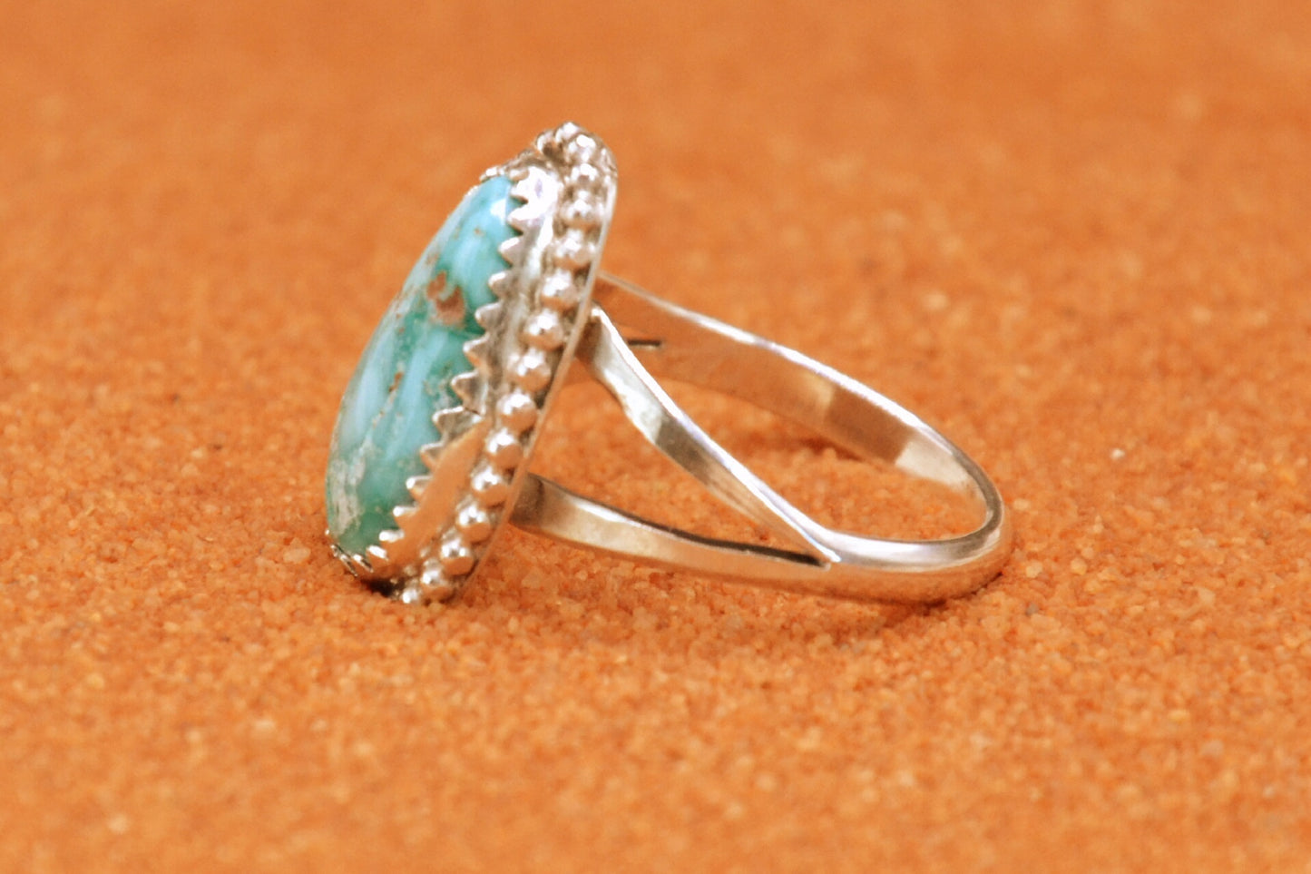 Bague femme-turquoise sierra blue-bijoux amerindiens-style navajo-cadeau-piece unique
