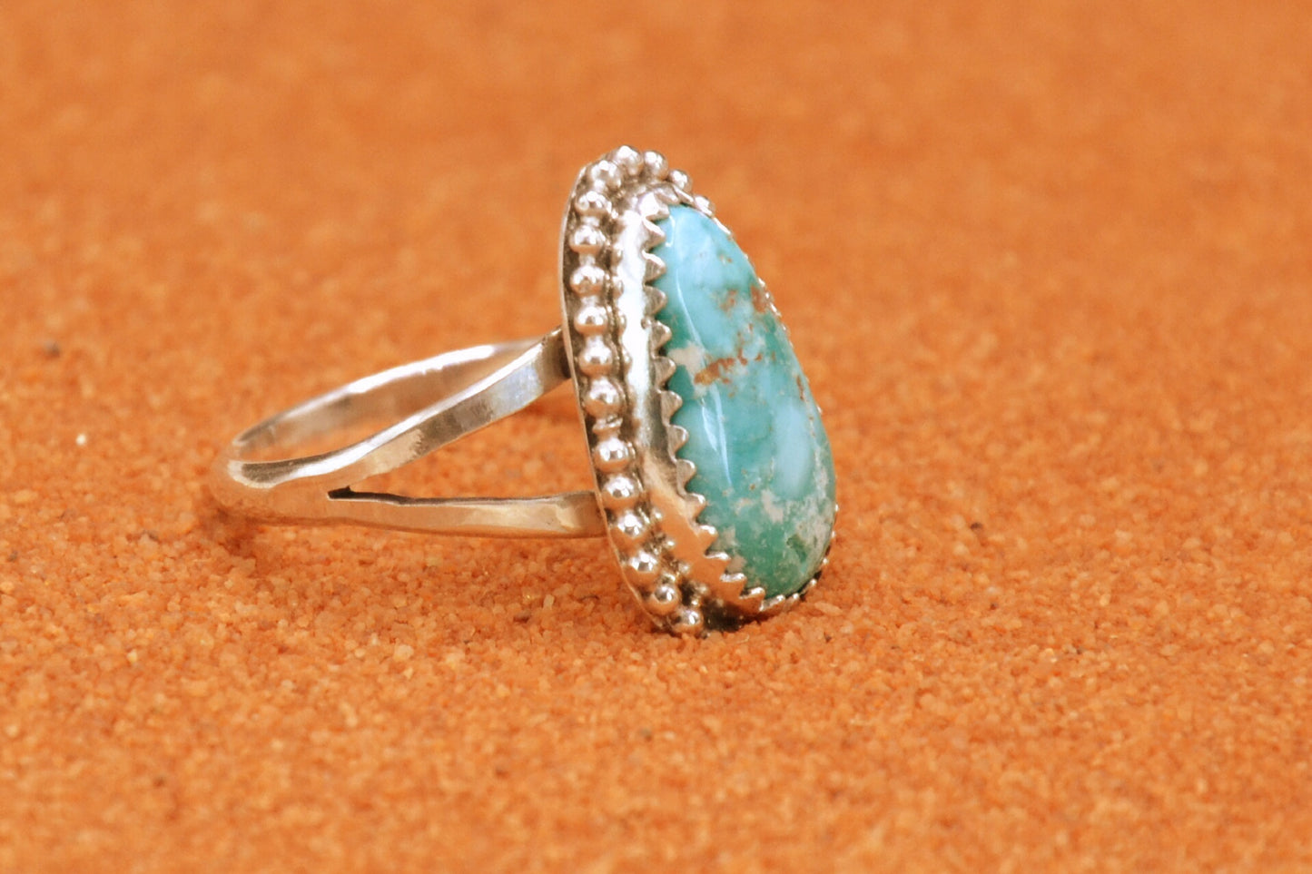 Bague femme-turquoise sierra blue-bijoux amerindiens-style navajo-cadeau-piece unique