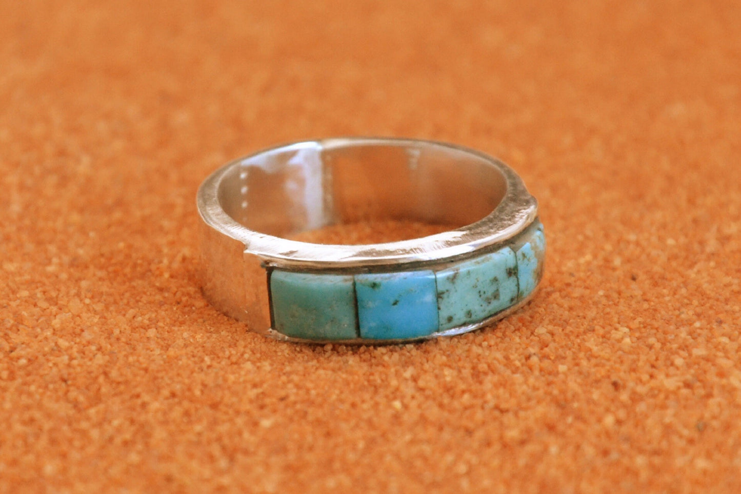 Bague turquoise-bijoux amerindiens-style navajo-argent sterling-cadeau-unique-anneau