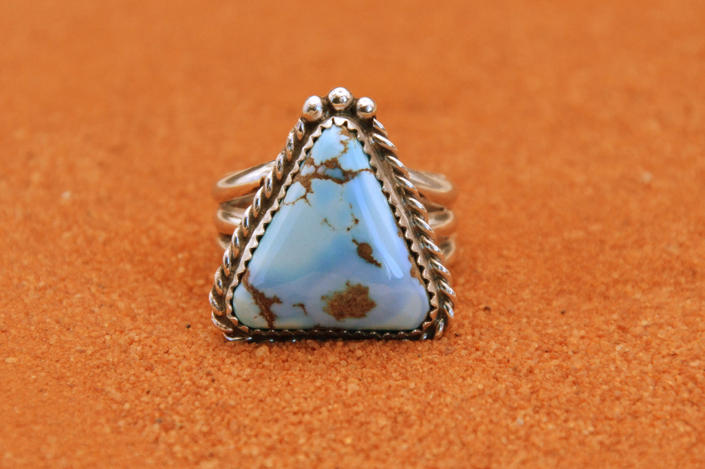 Bague femme amerindienne-turquoise golden hill-style navajo-argent sterling-idee cadeau-unique-artisanat