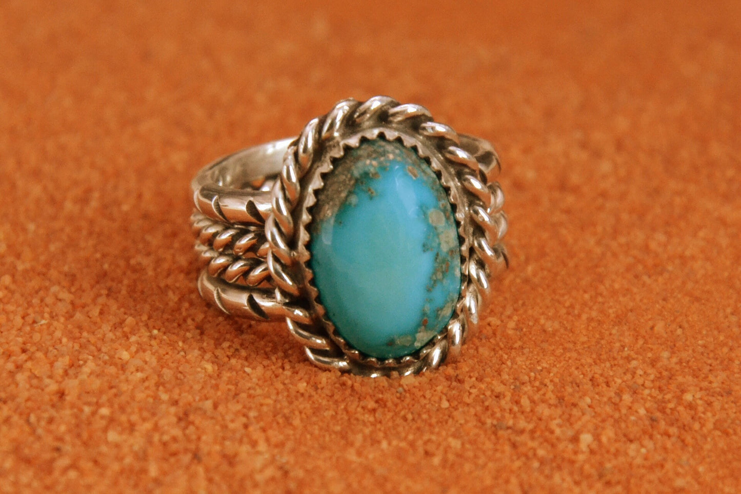 Bague femme et homme-turquoise sierra bella-navajo-bijoux amerindiens-argent massif-cadeau-unique