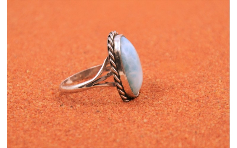 Bague larimar femme-argent 925/1000-bijoux amerindiens-fait main-idée cadeau-bijou garanti