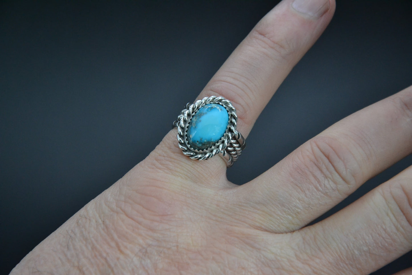 Bague femme et homme-turquoise sierra bella-navajo-bijoux amerindiens-argent massif-cadeau-unique