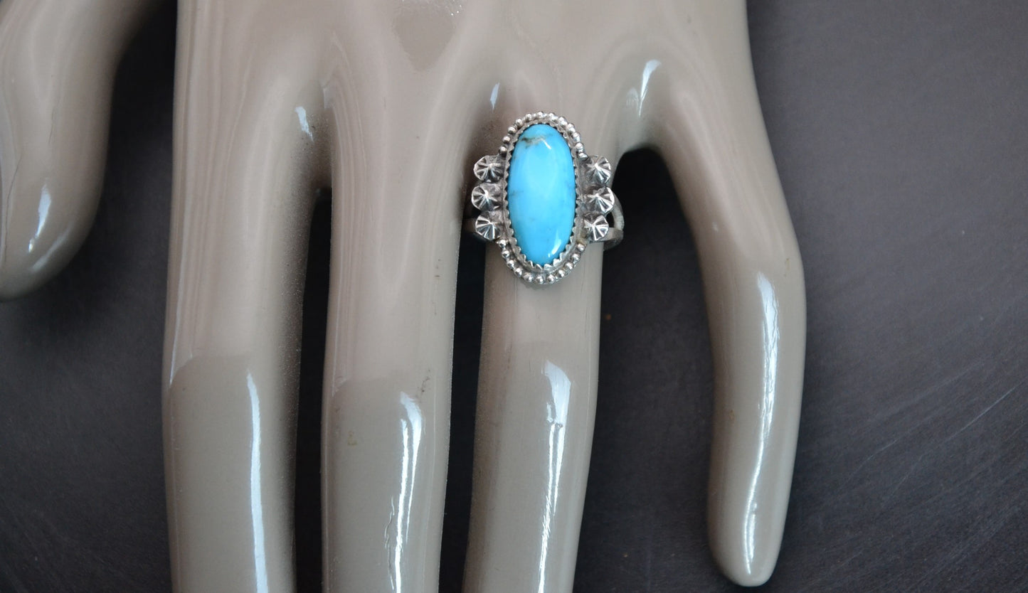 Bague-femme-turquoise-bijoux-amerindiens-style navajo-cadeau-anniversaire-artisanat-argent sterling