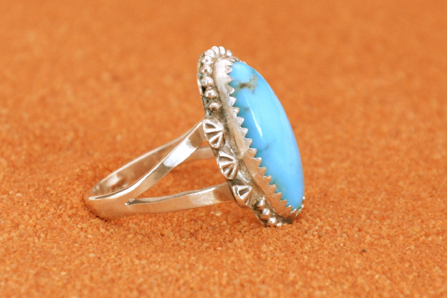 Bague-femme-turquoise-bijoux-amerindiens-style navajo-cadeau-anniversaire-artisanat-argent sterling