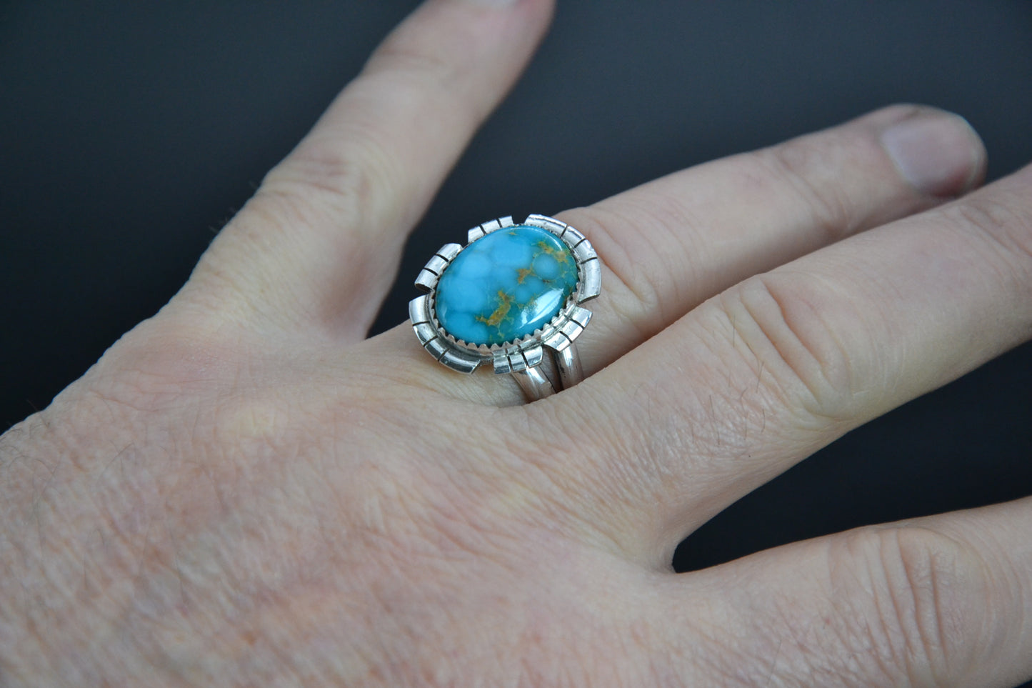 Bague homme et femme-turquoise sierra bella-bijoux amerindiens-navajo-argent massif-idee cadeau-unique
