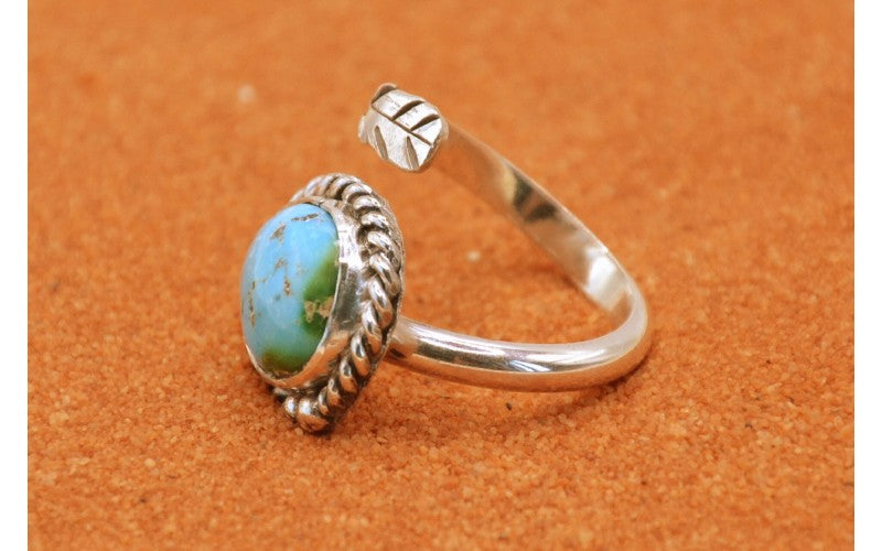 Bague turquoise sierra bella-argent 925/1000-réglable-bijoux amerindiens-style navajo-unique-garanti-pour femme