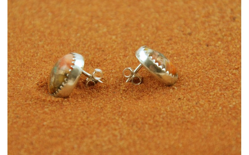 Boucles d'oreilles-turquoise oyster copper-argent 925/1000-style navajo-bijoux amerindiens-pour femme