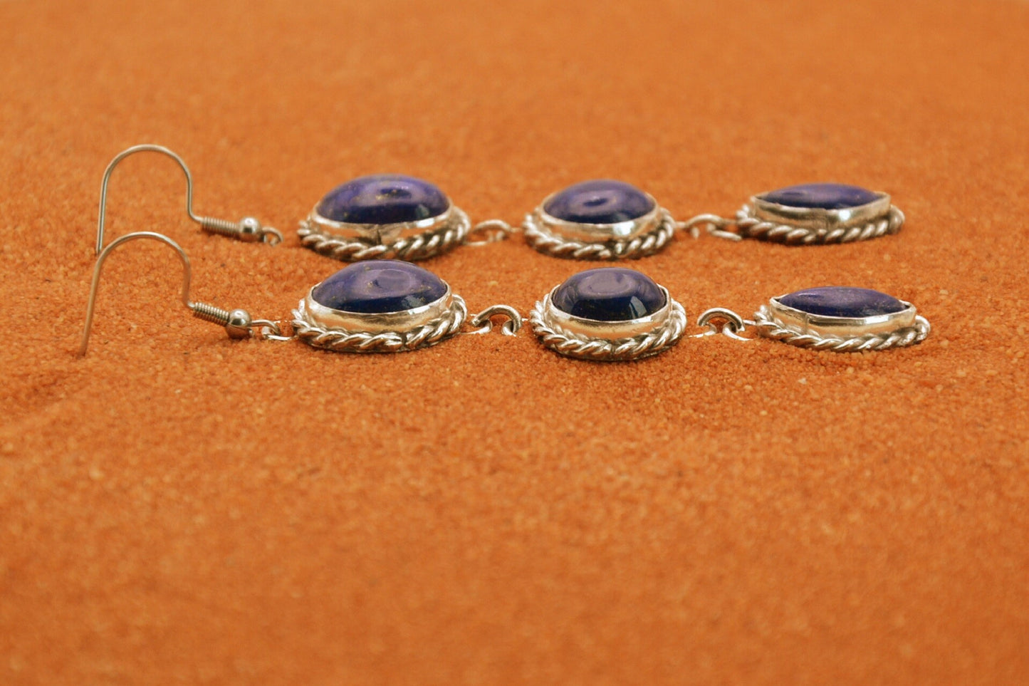 lapis lazuli earrings - Native American jewelry - 925/1000 silver - gift idea - pendants - Navajo style