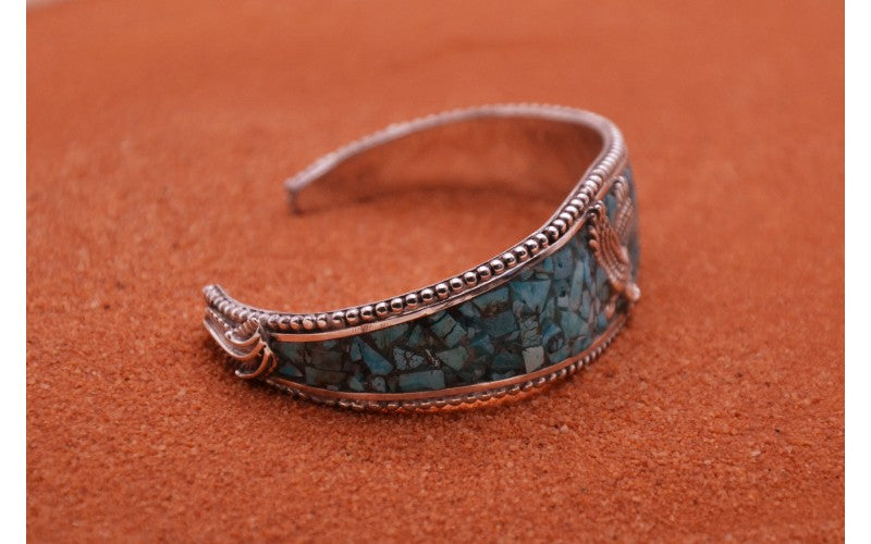 Turquoise eagle bracelet - 925/1000 silver - men and women - gift idea - Native American jewelry - bohemian - Navajo style