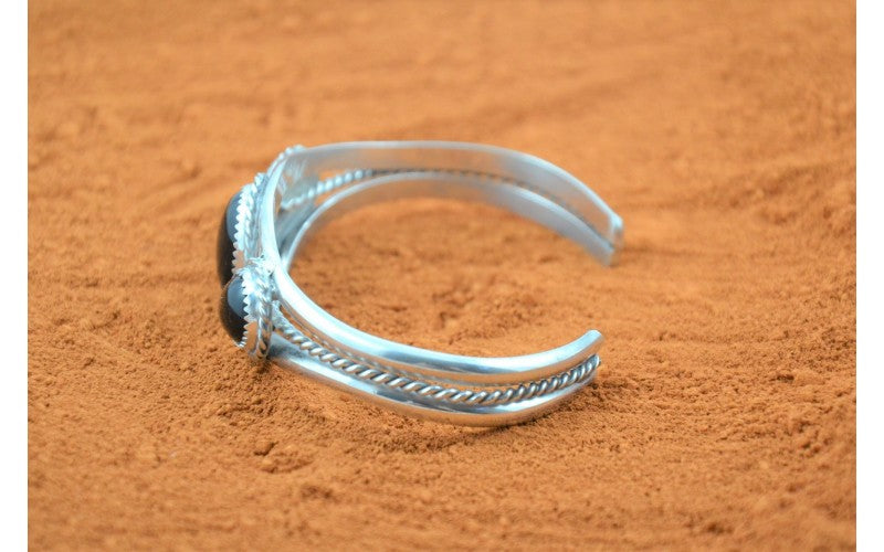Onyx bracelet, men's and women's, 925/1000 silver, Native American jewelry, handmade, Navajo style, guaranteed