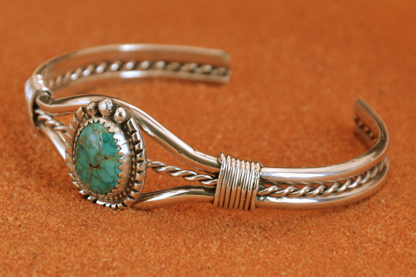 Bracelet femme-turquoise-sonora gold-bijoux amerindiens-style navajo-argent sterling-cadeau-unique