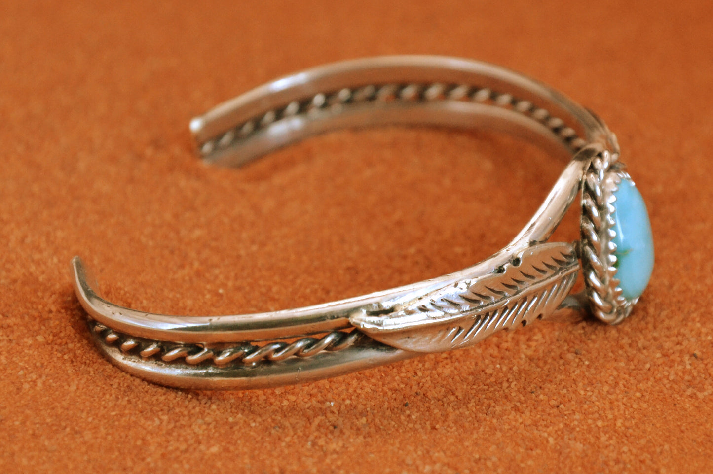 Bijoux amerindiens-bracelet turquoise-style navajo-sleeping beauty-argent sterling-idee cadeau-pour femme