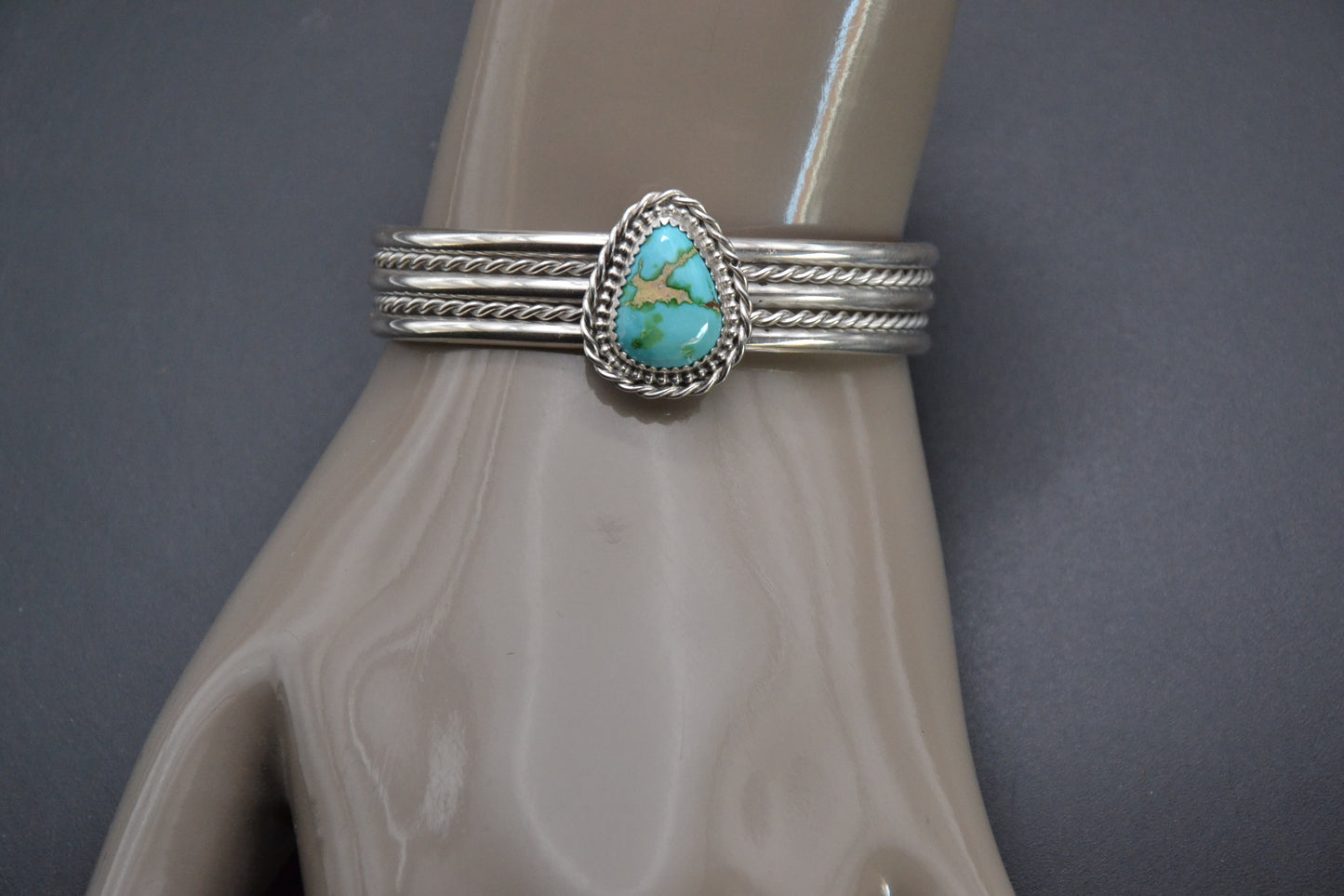 Bracelet manchette-turquoise sierra bella-bijoux amerindiens-style navajo-argent sterling-cadeau-unique