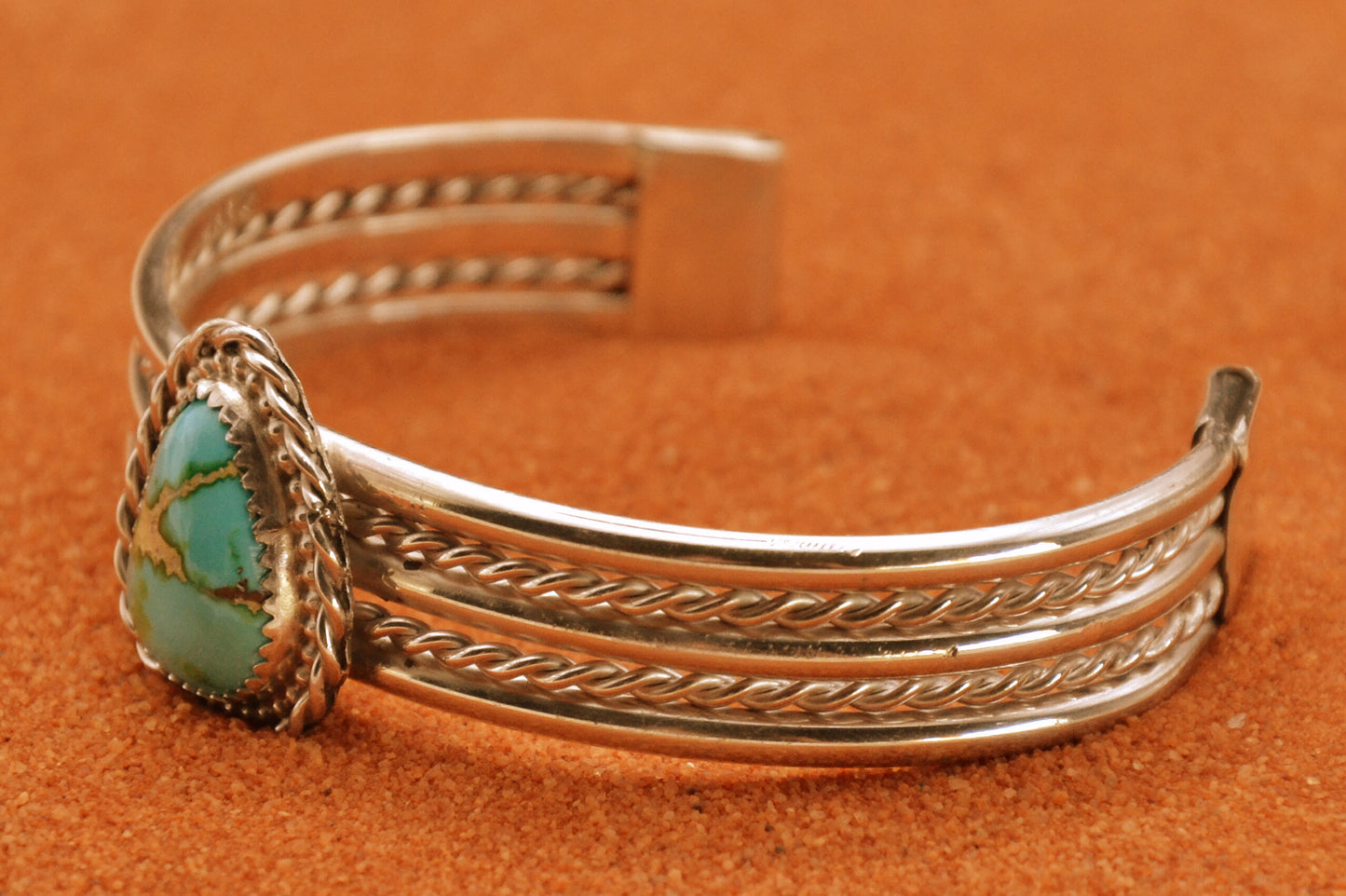 Bracelet manchette-turquoise sierra bella-bijoux amerindiens-style navajo-argent sterling-cadeau-unique