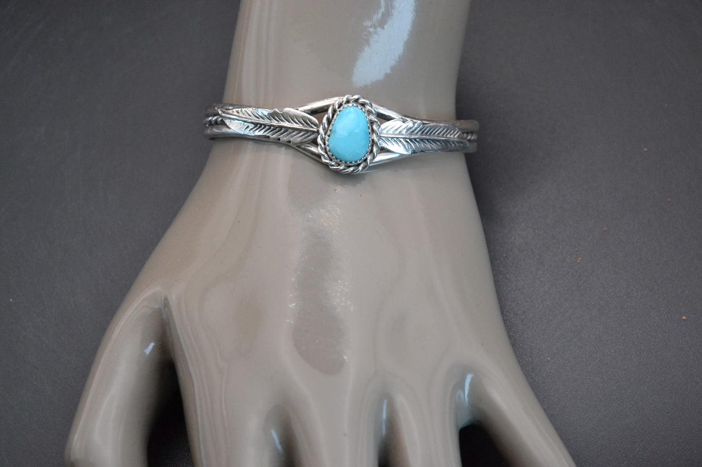 Bijoux amerindiens-bracelet turquoise-style navajo-sleeping beauty-argent sterling-idee cadeau-pour femme