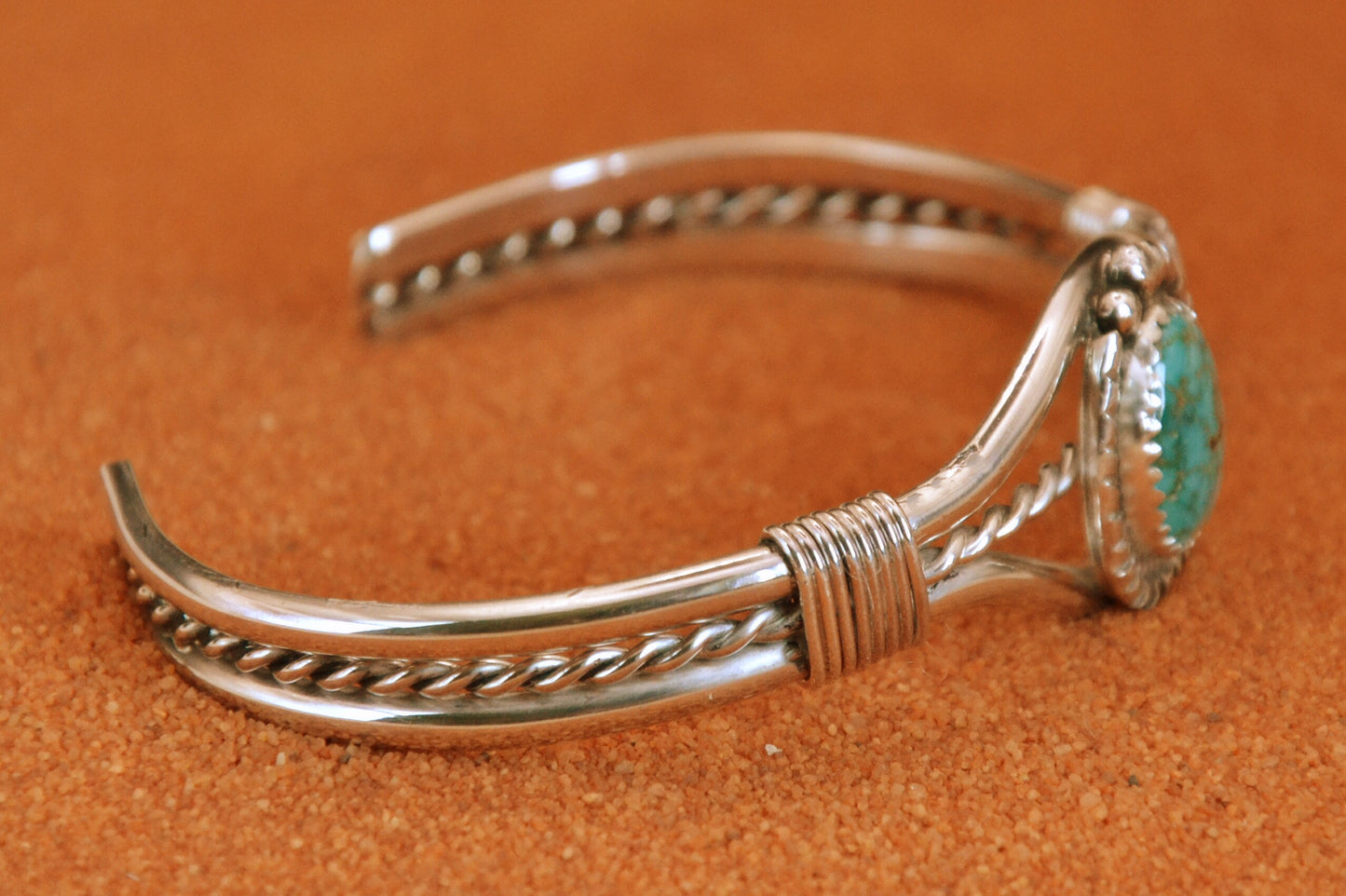 Bracelet femme-turquoise-sonora gold-bijoux amerindiens-style navajo-argent sterling-cadeau-unique
