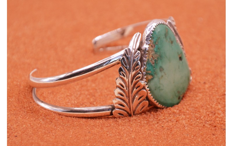 Royston turquoise bracelet - 925/1000 silver - unique piece - handcrafted - gift idea - bohemian - Native American jewelry - Navajo style