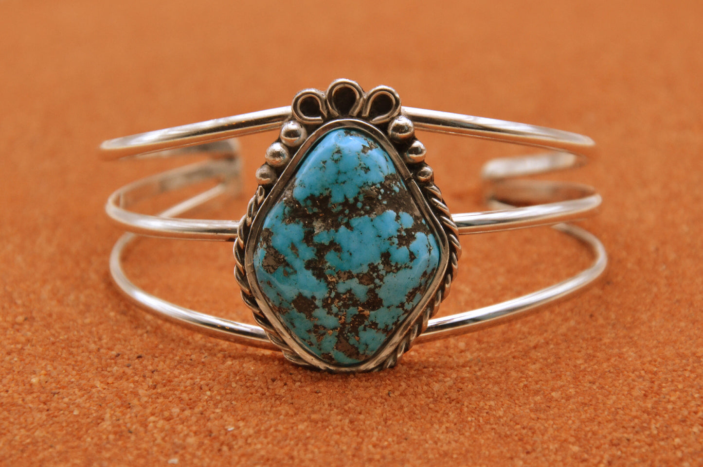 women bracelet - kingman turquoise - native american jewelry - 925/1000 silver - gift idea - navajo style - handmade