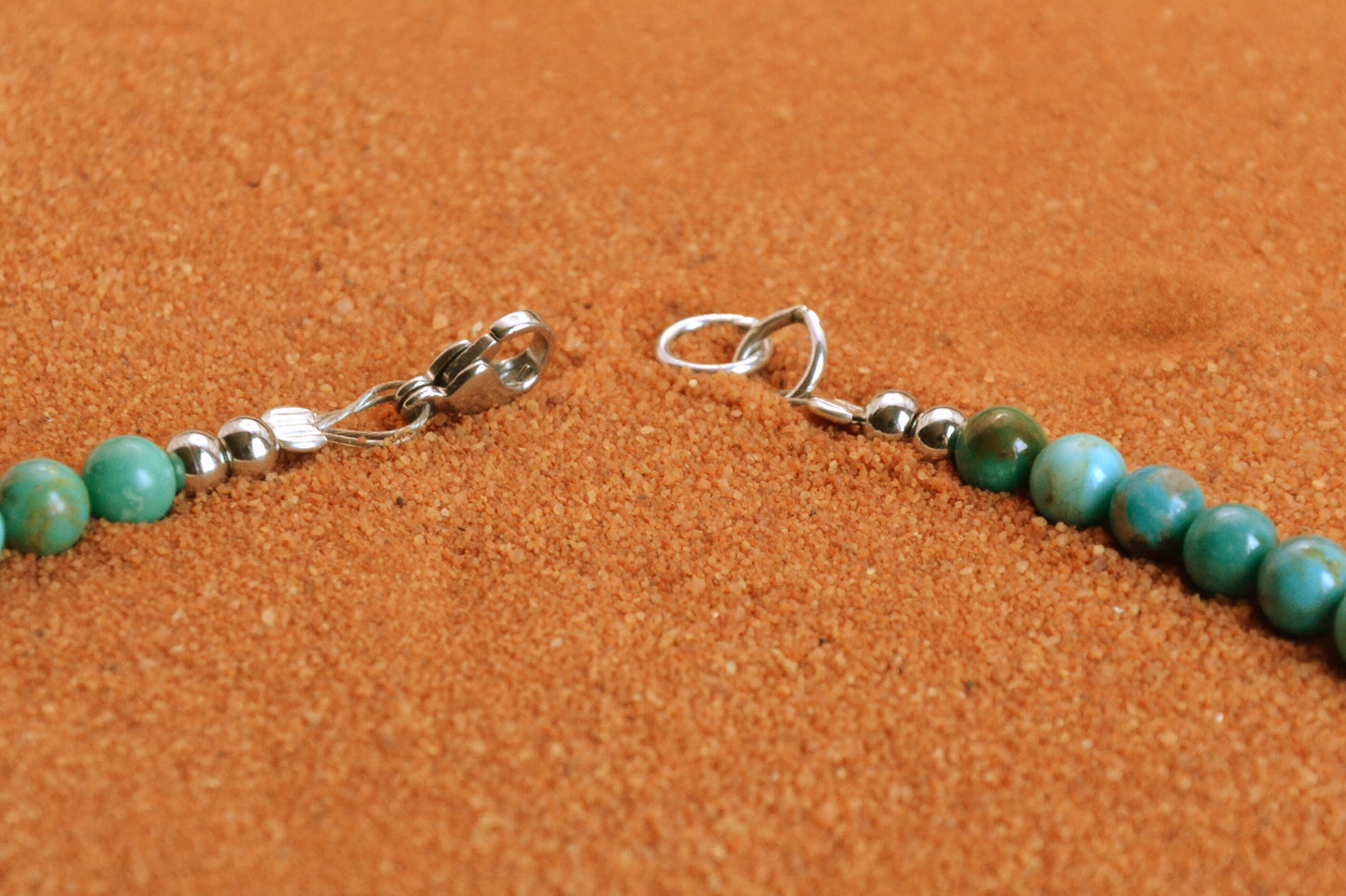 Collier turquoise-croix zia-perles-argent sterling-bijoux amerindiens-style navajo-cadeau-artisanat-kingman-sierra blue