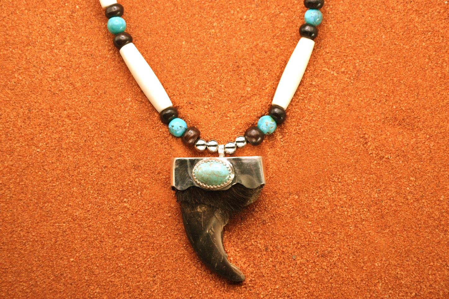 Collier amerindien-pour homme-turquoise kingman-argent sterling-style navajo-cadeau