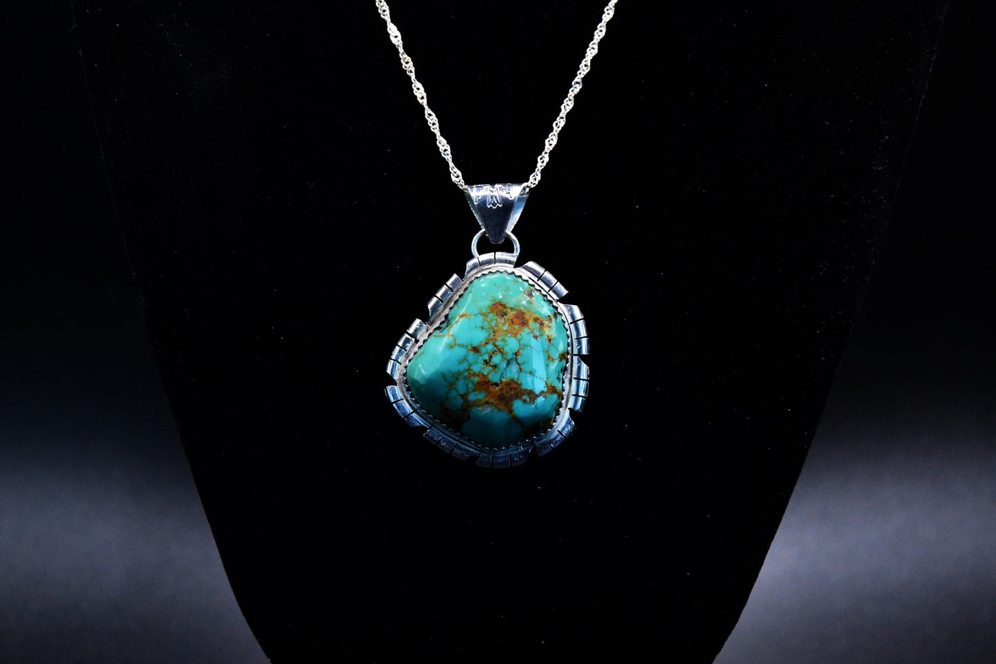 Pendentif amerindien-turquoise royston-argent sterling-style navajo-cadeau-bijoux-homme et femme-unique-collier