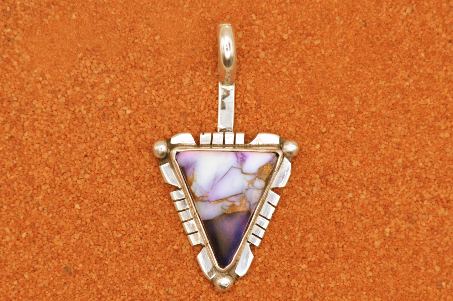 pendentif femme-dahlia mojave-argent 925/1000-bijoux amerindiens-flèche-idée cadeau-artisanat-style navajo