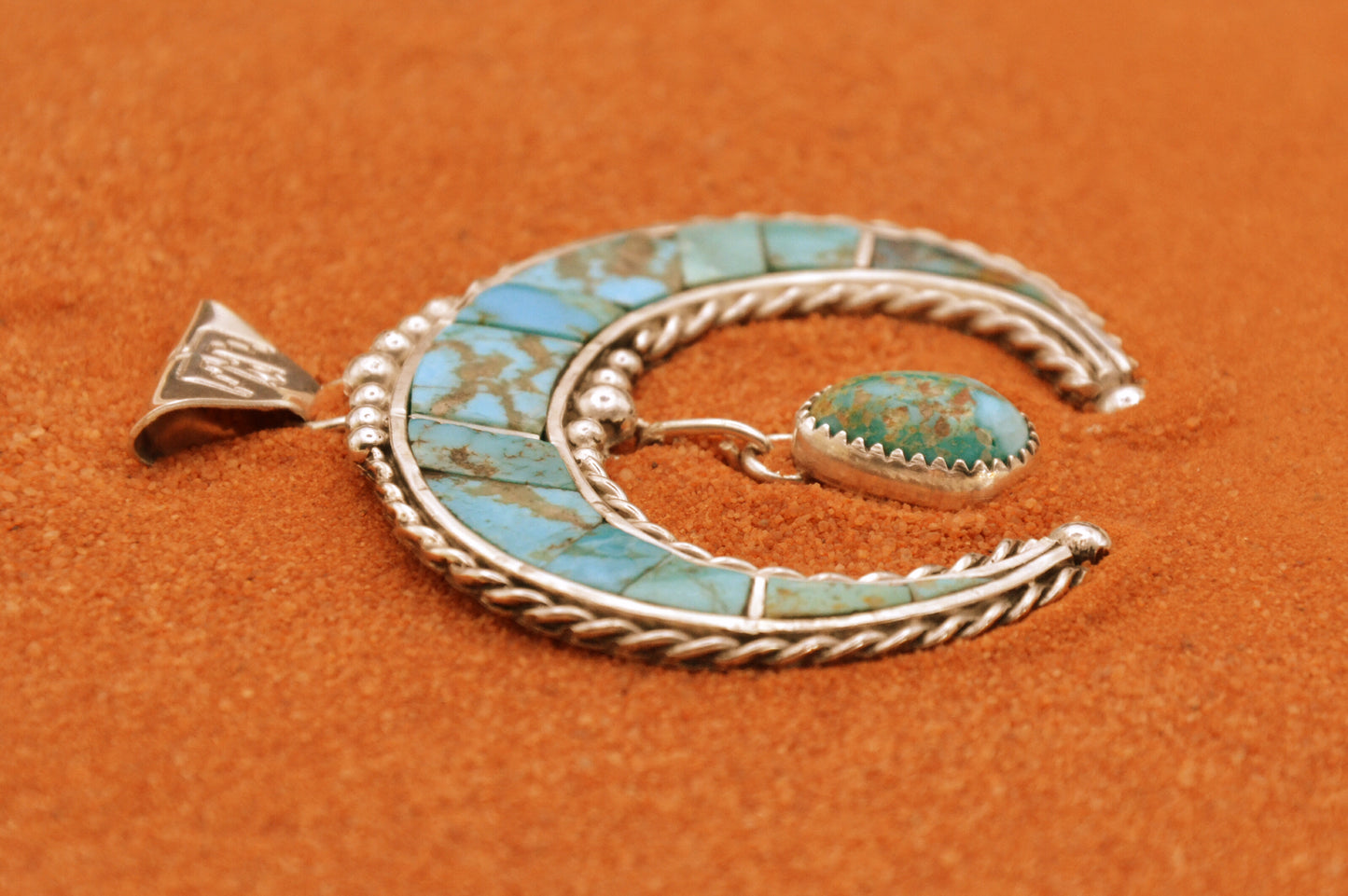 Pendentif naja-turquoise kingman-sonora gold-bijoux amerindiens-navajo-cadeau-piece unique