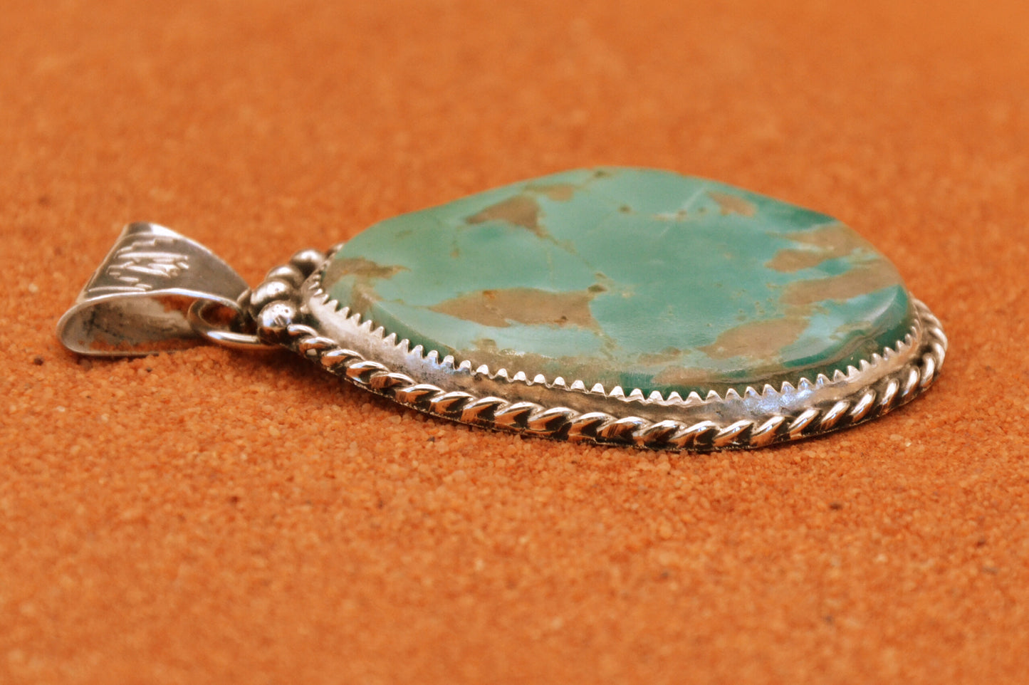 Pendentif amerindien-turquoise royston-style navajo-argent massif-bijoux argent-piece unique-cadeau