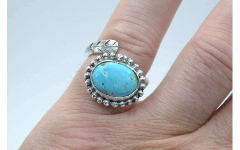 bague reglable-argent 925/1000-turquoise sierra bella-cadeau-style navajo-boheme-country