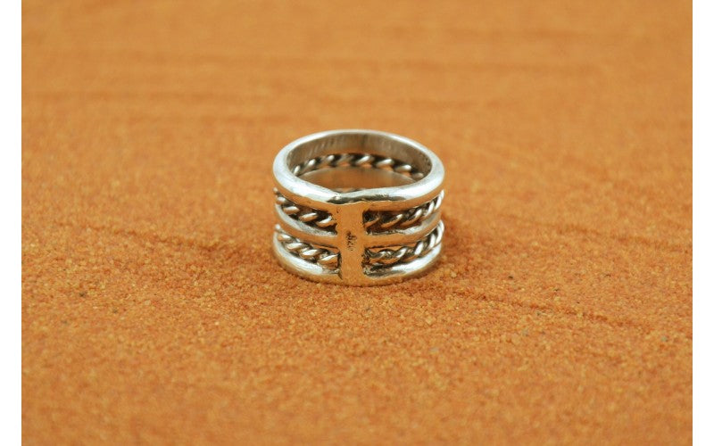 Bague en argent 925/1000, bijou mixte, 5 bandes, fait main, idée cadeau, style navajo, bijoux amerindiens, femme et homme