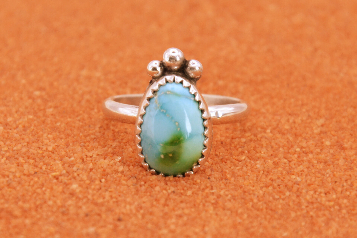 Bague turquoise sonora-argent 925-bijoux amerindiens-idee cadeau-pour femme-style navajo