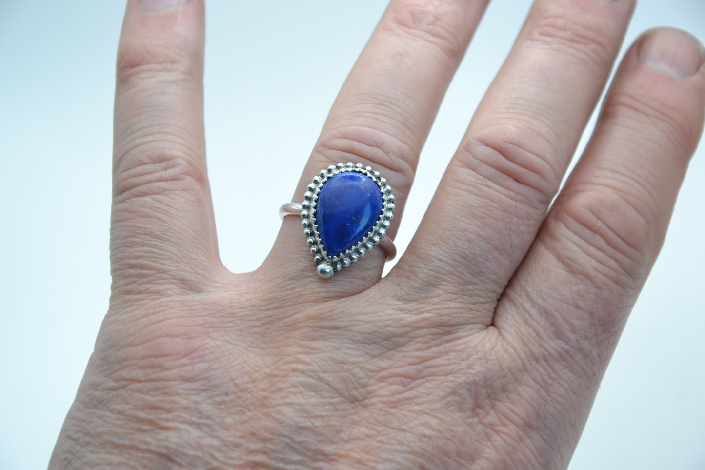 Bague lapis lazuli-femme-bijoux amerindiens-argent massif-cadeau-boheme-style navajo