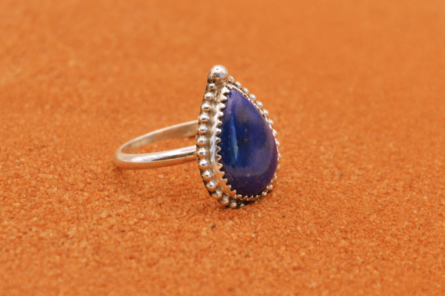 Bague lapis lazuli-femme-bijoux amerindiens-argent massif-cadeau-boheme-style navajo