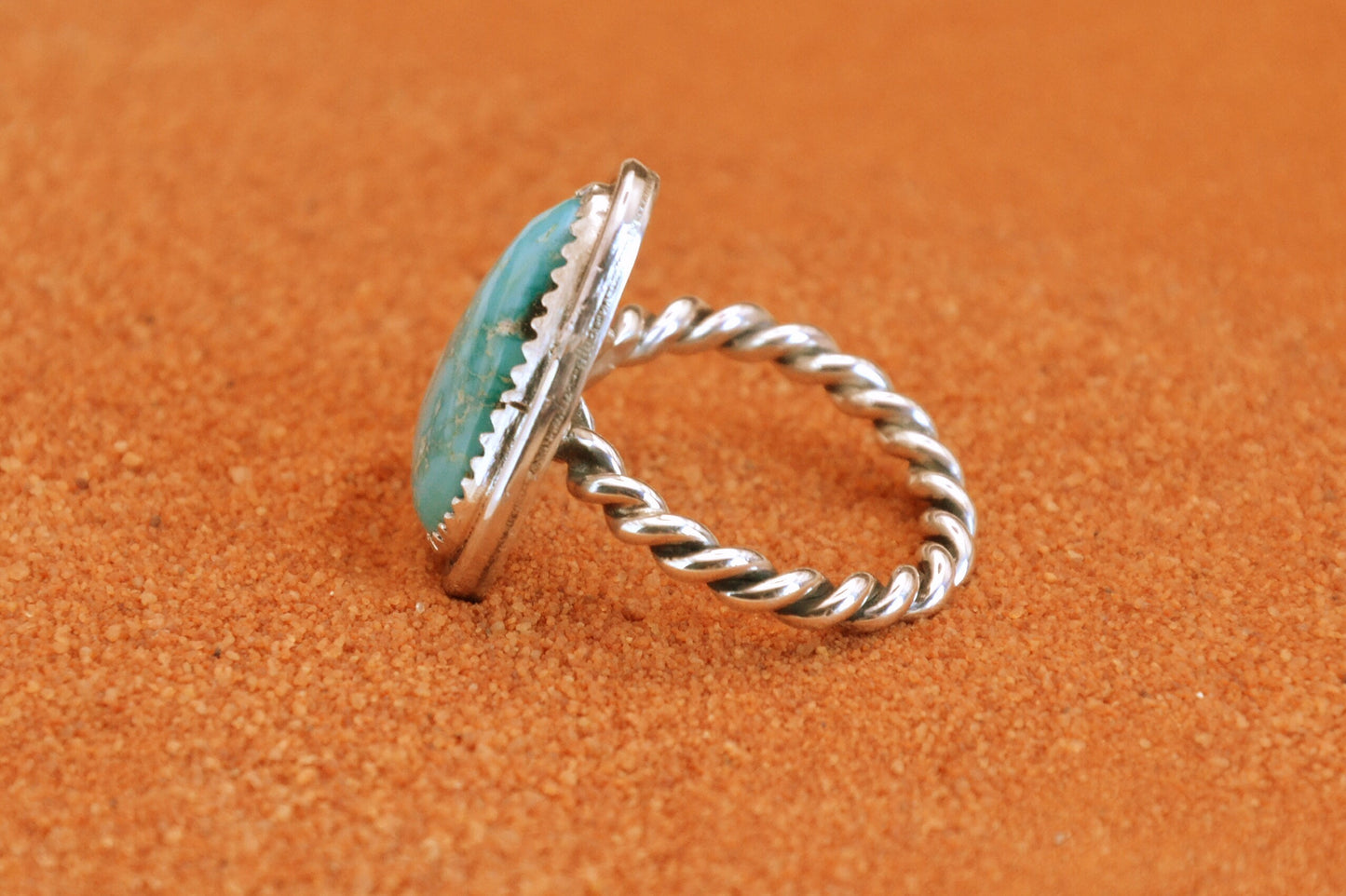 bague turquoise-sierra blue-bijoux amerindiens-femme-style navajo-cadeau-unique-artisanat