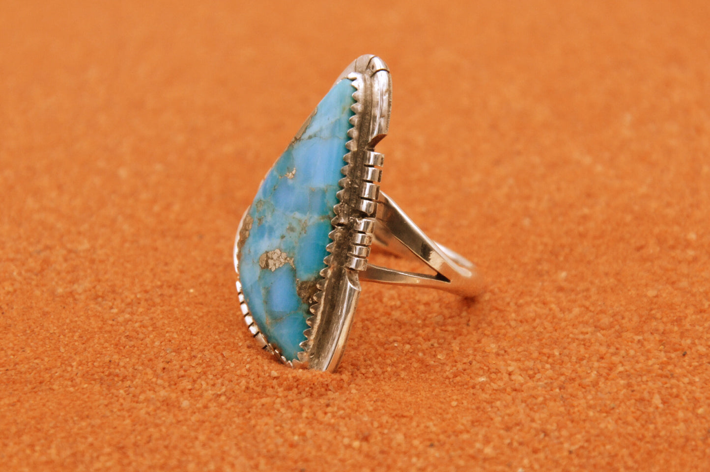 bague femme-turquoise mojave-argent 925/1000-style navajo-amerindien-idée cadeau-bijoux sud ouest-boheme