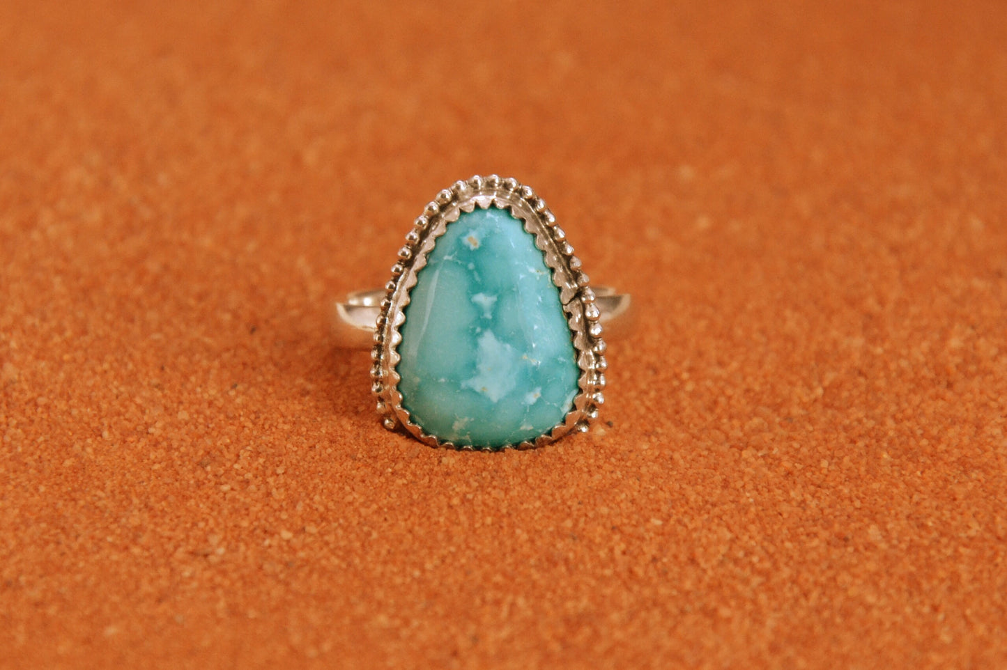 Bague femme-turquoise sierra blue-style navajo-bijoux amerindiens-argent massif-cadeau-unique