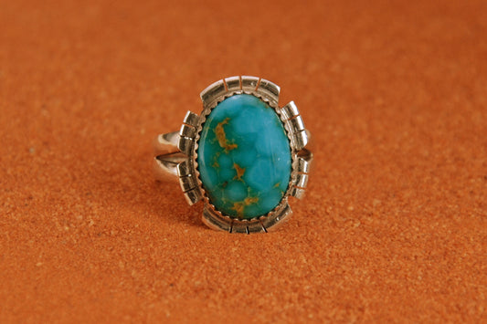 Bague homme et femme-turquoise sierra bella-bijoux amerindiens-navajo-argent massif-idee cadeau-unique