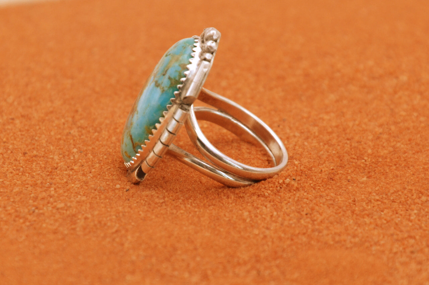 bague cadeau-turquoise mojave-homme et femme-pièce unique-style navajo-garanti-bohème-artisanat