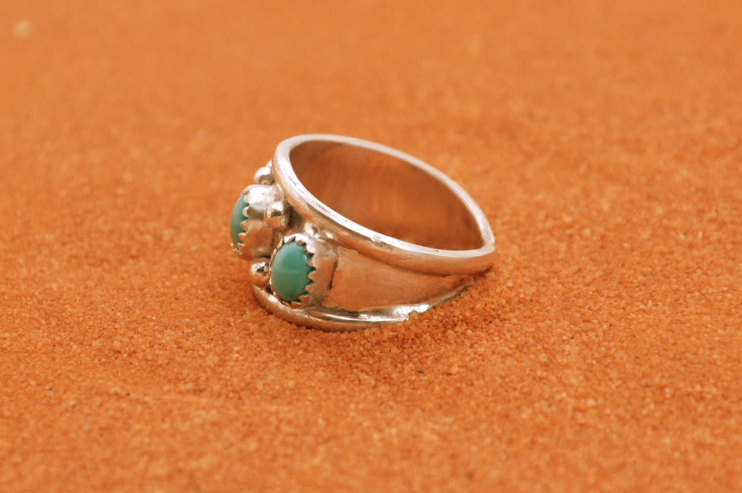 Bague turquoise kingman-argent 925/1000-style navajo-bijoux amerindiens-idee cadeau-mixte-boheme