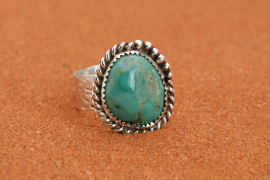 Bague turquoise-chevaliere-homme-femme-argent massif-navajo-bijoux amerindiens-cadeau-artisanat