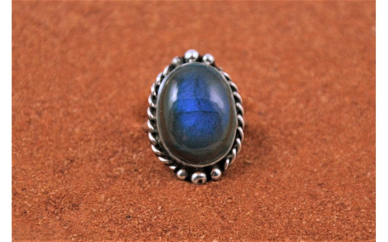 Bague labradorite-bijoux amerindiens-femme-argent 925/1000-idée cadeau-bijou garanti-fait main-style navajo