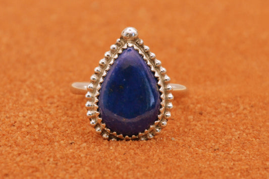 Bague lapis lazuli-femme-bijoux amerindiens-argent massif-cadeau-boheme-style navajo