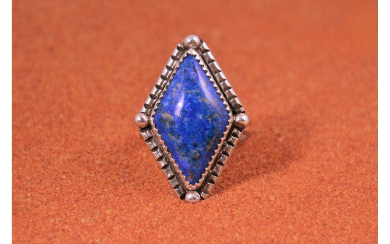 bague lapis lazuli-bijoux amerindien-argent 925/1000-style navajo-piece unique-cadeau-femme et homme