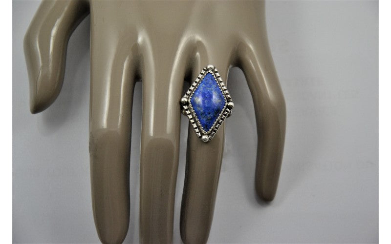 bague lapis lazuli-bijoux amerindien-argent 925/1000-style navajo-piece unique-cadeau-femme et homme