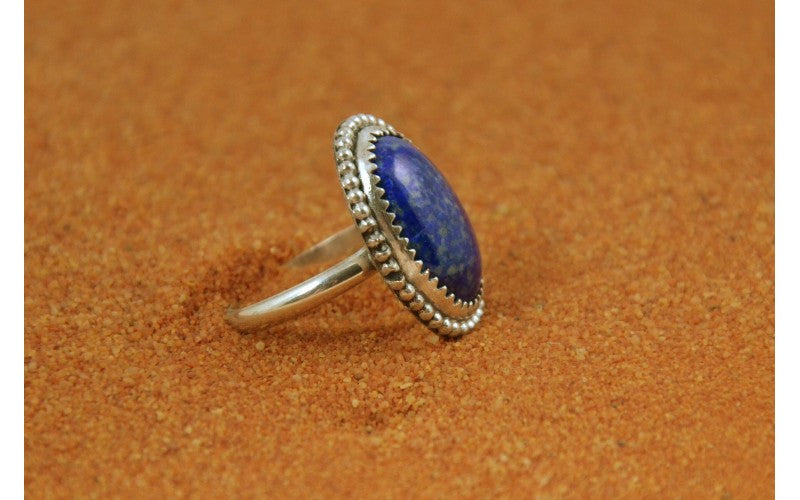 bague lapis lazuli-femme-idée cadeau-argent 925/1000-bijoux amerindiens-style navajo-boheme