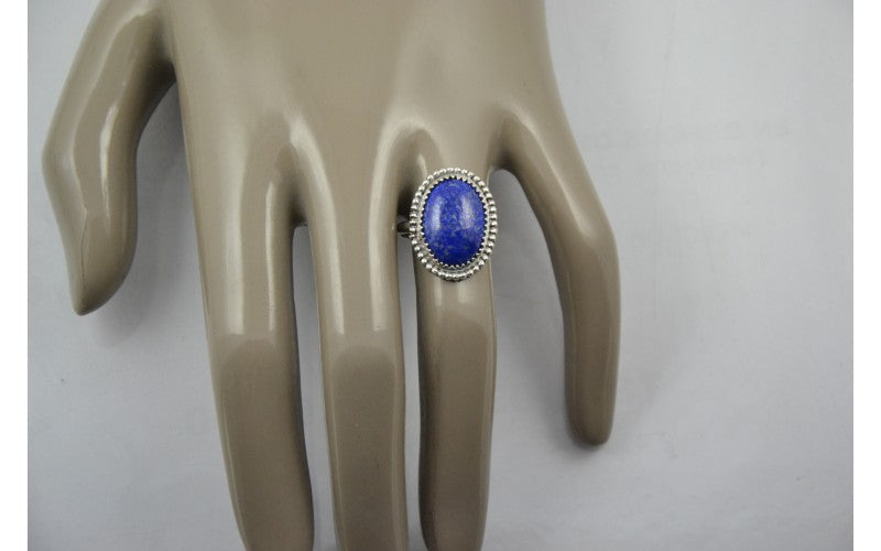 bague lapis lazuli-femme-idée cadeau-argent 925/1000-bijoux amerindiens-style navajo-boheme